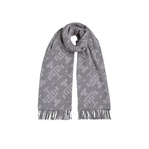Szalik Tommy Hilfiger Monogram AW0AW16650 Szary ze sklepu eobuwie.pl w kategorii Szaliki i chusty damskie - zdjęcie 182076589