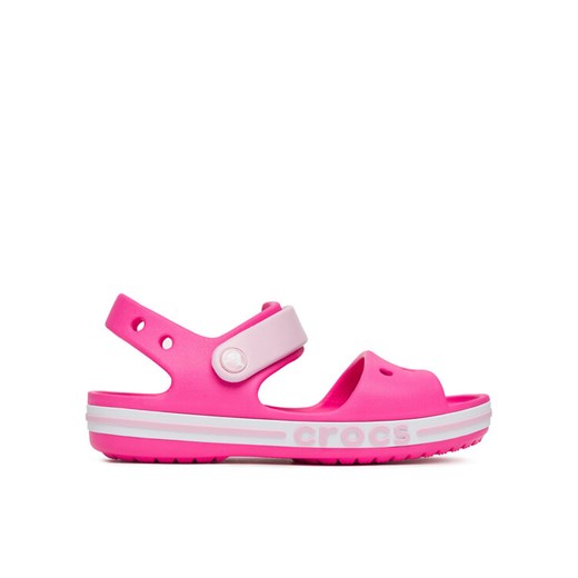 Sandały Crocs BAYABAND SANDAL K 211054-6QQ Różowy ze sklepu eobuwie.pl w kategorii Sandały dziecięce - zdjęcie 182076749