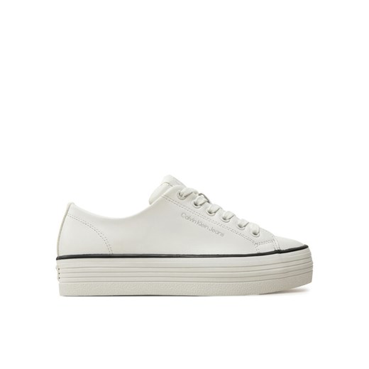 Tenisówki Calvin Klein Jeans Bold Vulc Flatf Low Lth In YW0YW01633 Biały ze sklepu eobuwie.pl w kategorii Trampki damskie - zdjęcie 182076787