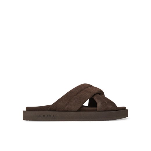 Klapki Inuikii Suede Crossed 50102-500 Brązowy ze sklepu eobuwie.pl w kategorii Klapki męskie - zdjęcie 182076889