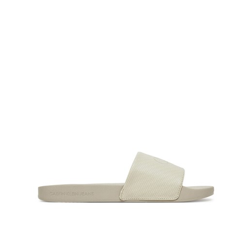 Klapki Calvin Klein Jeans Slide Aop Print YM0YM01269 Beżowy ze sklepu eobuwie.pl w kategorii Klapki męskie - zdjęcie 182077057
