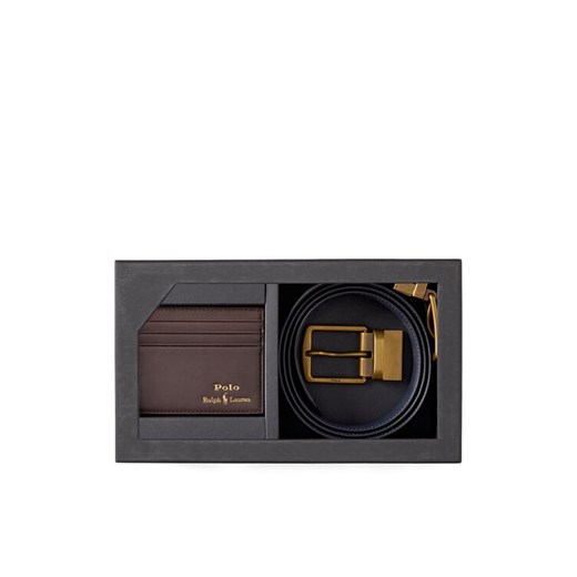 Zestaw etui na karty i pasek Polo Ralph Lauren 405880721002 Brązowy Polo Ralph Lauren 00 eobuwie.pl