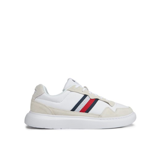 Sneakersy Tommy Hilfiger Light Cupsole Lth Mix Stripes FM0FM04889 Biały Tommy Hilfiger 45 eobuwie.pl