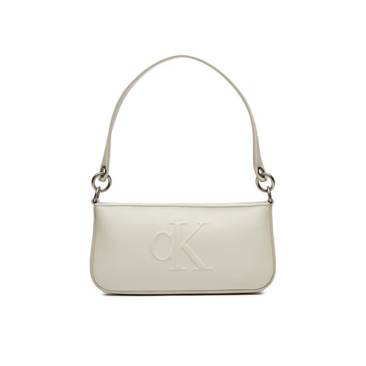 Torebka Calvin Klein Jeans Sculpted Shoulder K60K612725 Écru ze sklepu eobuwie.pl w kategorii Torebki damskie - zdjęcie 182077858