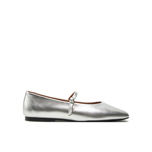 Baleriny Calvin Klein Mary Jane Ballerina - Met HW0HW02269 Srebrny ze sklepu eobuwie.pl w kategorii Balerinki - zdjęcie 182078108