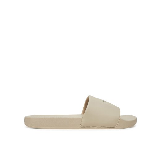 Klapki Calvin Klein Pool Slide W/ Ck Square HM0HM01754 Écru ze sklepu eobuwie.pl w kategorii Klapki męskie - zdjęcie 182078398