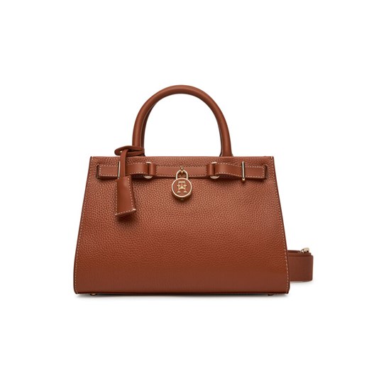 Torebka Tommy Hilfiger American Icon Mini Tote Leather AW0AW17188 Brązowy ze sklepu eobuwie.pl w kategorii Kuferki - zdjęcie 182078596