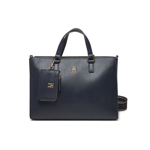 Torebka Tommy Hilfiger Joy Satchel AW0AW16814 Granatowy ze sklepu eobuwie.pl w kategorii Torebki damskie - zdjęcie 182078747