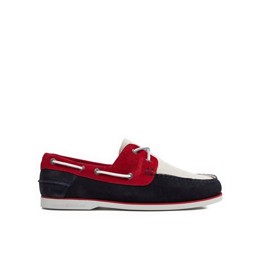 Mokasyny Tommy Hilfiger Th Boat Shoe Core Rwb Suede FM0FM04630 Granatowy ze sklepu eobuwie.pl w kategorii Mokasyny męskie - zdjęcie 182079076