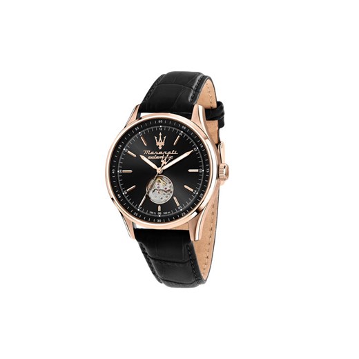 Zegarek Maserati Sorpasso Open Heart Automatic R8821124001 Czarny ze sklepu eobuwie.pl w kategorii Zegarki - zdjęcie 182079359