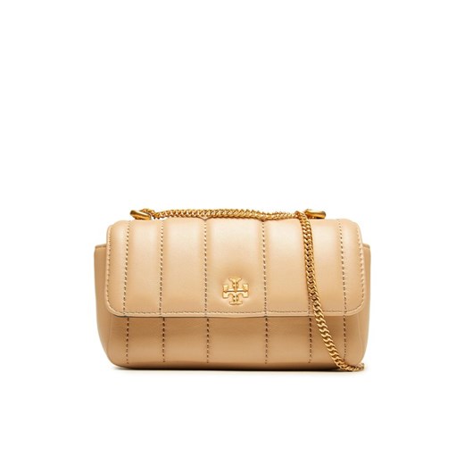 Torebka Tory Burch Kira Mini Flap Bag 142567 Beżowy ze sklepu eobuwie.pl w kategorii Kopertówki - zdjęcie 182079466