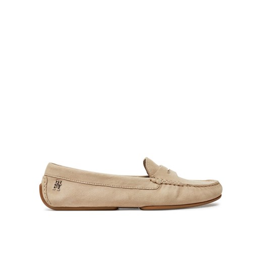 Mokasyny Tommy Hilfiger Th Suede Driver Loafer FW0FW08563 Beżowy Tommy Hilfiger 37 eobuwie.pl