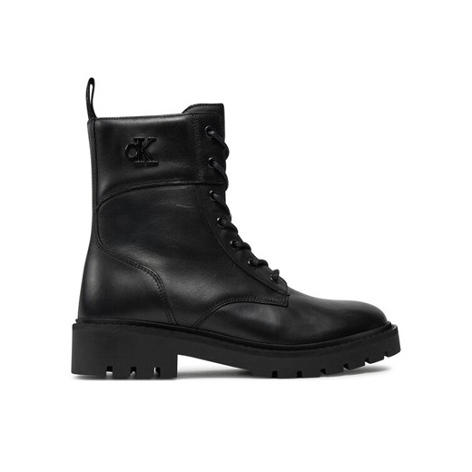 Trapery Calvin Klein Jeans Combat Boot Mid Zip Lth In Calf YW0YW01550 Czarny ze sklepu eobuwie.pl w kategorii Botki - zdjęcie 182079657