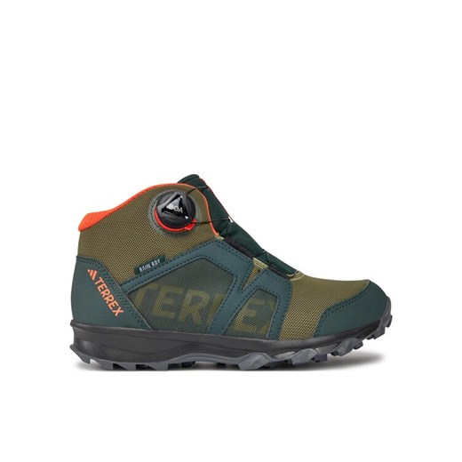 Trekkingi adidas Terrex Boa Mid Rain.Rdy IF7509 Zielony ze sklepu eobuwie.pl w kategorii Buty trekkingowe dziecięce - zdjęcie 182079719