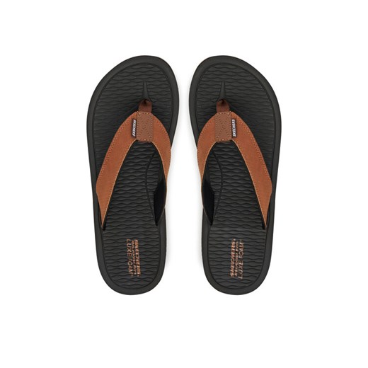 Japonki Skechers Tantric-Copano 205097/BRN Brązowy ze sklepu eobuwie.pl w kategorii Klapki męskie - zdjęcie 182079756