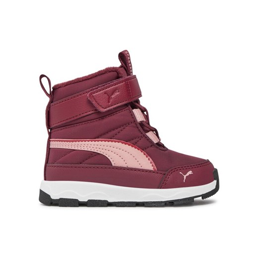 Śniegowce Puma Evolve Boot AC+ Inf 392646 04 Bordowy ze sklepu eobuwie.pl w kategorii Buty zimowe dziecięce - zdjęcie 182080026