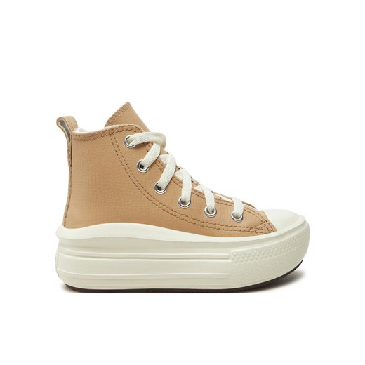Trampki Converse Chuck Taylor All Star Move Platform Leather A09262C Beżowy ze sklepu eobuwie.pl w kategorii Trampki dziecięce - zdjęcie 182081978