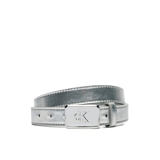 Pasek Dziecięcy Calvin Klein Jeans Metallic Buckle Belt IU0IU00666 Srebrny ze sklepu eobuwie.pl w kategorii Paski damskie - zdjęcie 182082228