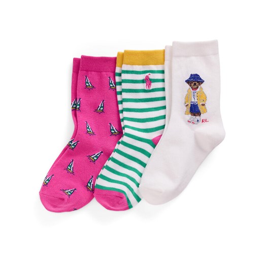 Zestaw 3 par wysokich skarpet dziecięcych Polo Ralph Lauren 4,47969E+11 Kolorowy ze sklepu eobuwie.pl w kategorii Skarpetki dziecięce - zdjęcie 182082455