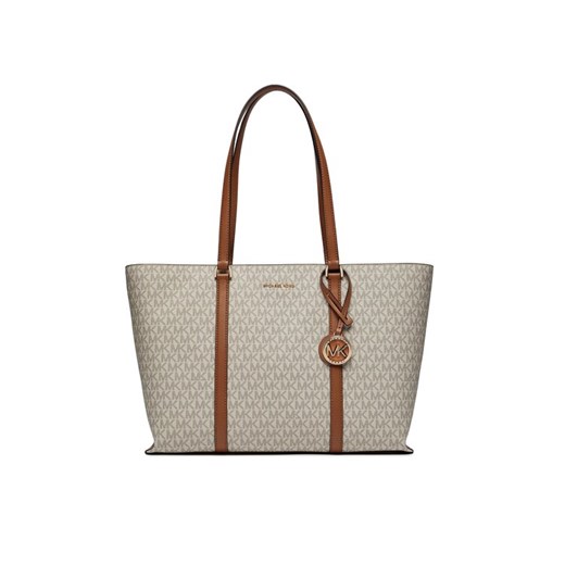 Torebka MICHAEL Michael Kors Temple Tote 30R4G1LT3B Beżowy ze sklepu eobuwie.pl w kategorii Torby Shopper bag - zdjęcie 182082826