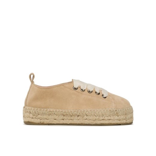 Espadryle Manebi Lace-Up Espadrilles K 1.1 E0 Beżowy ze sklepu eobuwie.pl w kategorii Espadryle damskie - zdjęcie 182082936