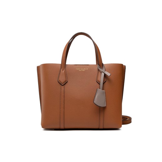 Torebka Tory Burch Perry Small Triple-Compartment Tote 81928 Brązowy ze sklepu eobuwie.pl w kategorii Torby Shopper bag - zdjęcie 182083196