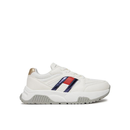Sneakersy Tommy Hilfiger Flag Low Cut Lace-Up Sneaker T3A9-33550-1697 S Biały ze sklepu eobuwie.pl w kategorii Buty sportowe dziecięce - zdjęcie 182083858