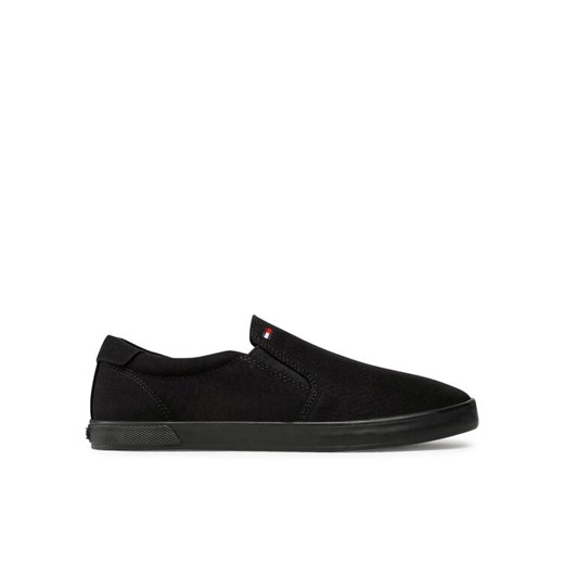 Tenisówki Tommy Hilfiger Iconic Slip On FM0FM00597 Czarny ze sklepu eobuwie.pl w kategorii Trampki męskie - zdjęcie 182083998