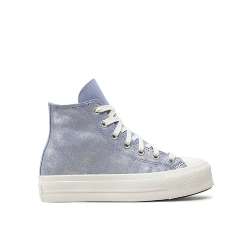 Trampki Converse Chuck Taylor All Star Lift Platform Suede Shimmer Hi A11549C Fioletowy ze sklepu eobuwie.pl w kategorii Trampki damskie - zdjęcie 182084048