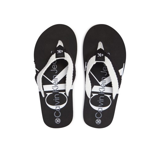Japonki Calvin Klein Jeans V3X8-80918-0058 M Czarny ze sklepu eobuwie.pl w kategorii Klapki dziecięce - zdjęcie 182084235
