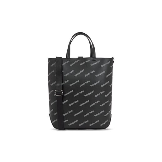 Torebka Tommy Jeans Tjw Must Tote Aov Print AW0AW15646 Czarny ze sklepu eobuwie.pl w kategorii Torby Shopper bag - zdjęcie 182084389