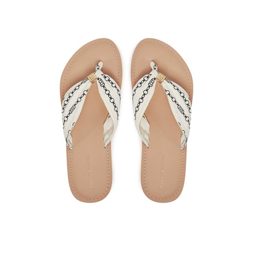 Japonki Tommy Hilfiger Th Chain Print Elevated Sandal FW0FW08519 Biały ze sklepu eobuwie.pl w kategorii Klapki damskie - zdjęcie 182086627
