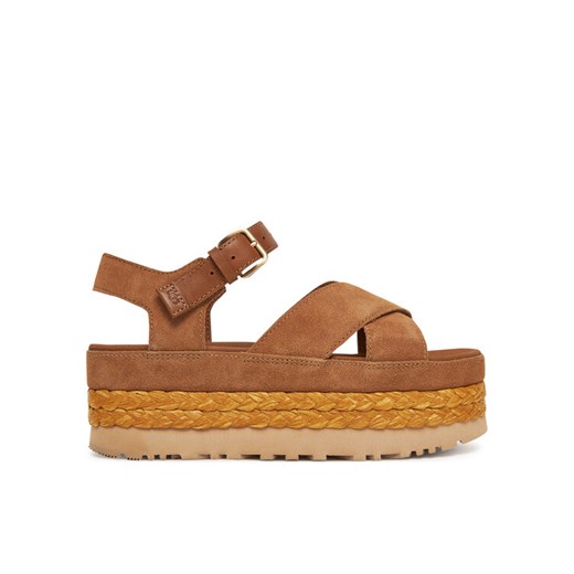 Sandały Ugg W Aubrey Ankle Strap 1167471 Brązowy ze sklepu eobuwie.pl w kategorii Espadryle damskie - zdjęcie 182086747