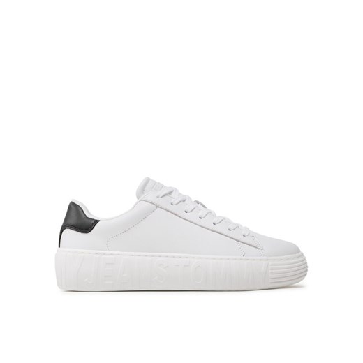 Sneakersy Tommy Jeans Leather Outsole EM0EM01159 Biały ze sklepu eobuwie.pl w kategorii Buty sportowe męskie - zdjęcie 182087808