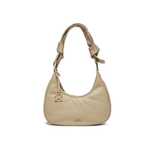 Torebka Tommy Hilfiger Pushlock Leather Hobo AW0AW16073 Beżowy Tommy Hilfiger 00 eobuwie.pl
