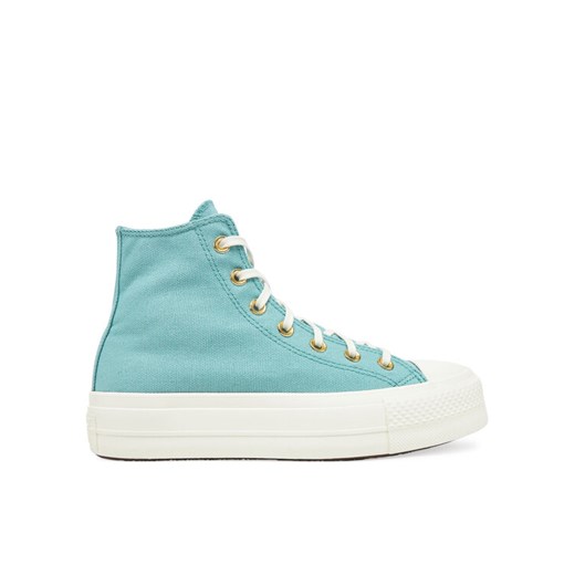 Trampki Converse Chuck Taylor All Star Lift Platform Gold A11495C Turkusowy ze sklepu eobuwie.pl w kategorii Trampki damskie - zdjęcie 182088019