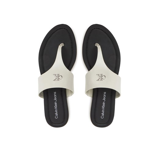 Japonki Calvin Klein Jeans Flat Sandal Toepost Mg YW0YW01691 Biały ze sklepu eobuwie.pl w kategorii Klapki damskie - zdjęcie 182088216