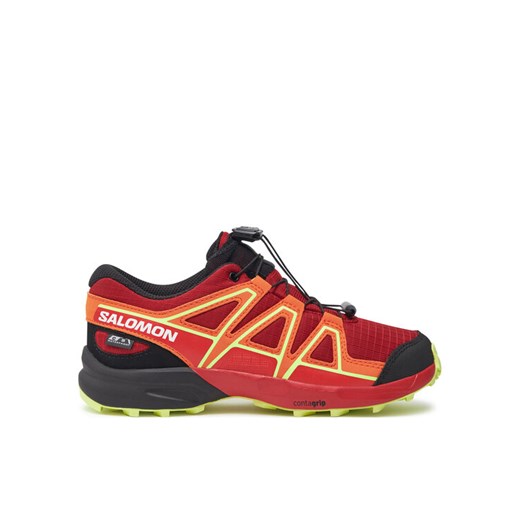 Trekkingi Salomon Speedcross Waterproof L47565900 Czerwony ze sklepu eobuwie.pl w kategorii Buty trekkingowe dziecięce - zdjęcie 182088329