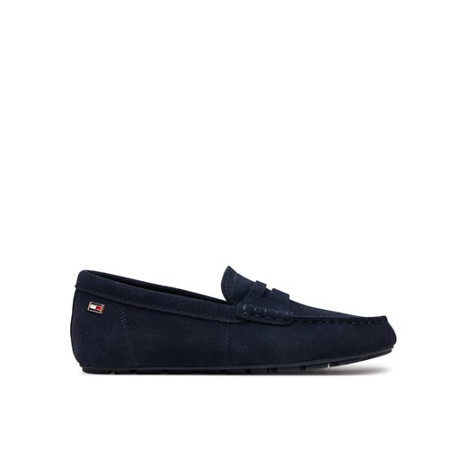 Mokasyny Tommy Hilfiger Flag Soft Suede Driver Loafer FW0FW08558 Granatowy ze sklepu eobuwie.pl w kategorii Mokasyny damskie - zdjęcie 182088427
