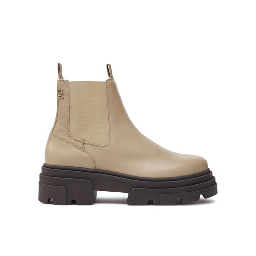 Sztyblety Tommy Hilfiger Combat FW0FW08089 Beżowy ze sklepu eobuwie.pl w kategorii Botki - zdjęcie 182088628