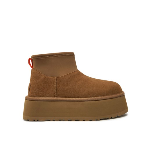Śniegowce Ugg W Classic Mini Dipper 1168170 Brązowy ze sklepu eobuwie.pl w kategorii Śniegowce damskie - zdjęcie 182088667