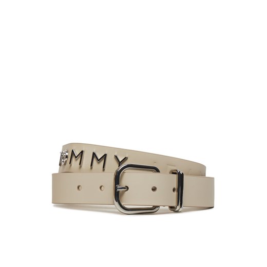 Pasek Damski Tommy Jeans Tjw Bold Leather 3.0 AW0AW16255 Écru ze sklepu eobuwie.pl w kategorii Paski damskie - zdjęcie 182088898