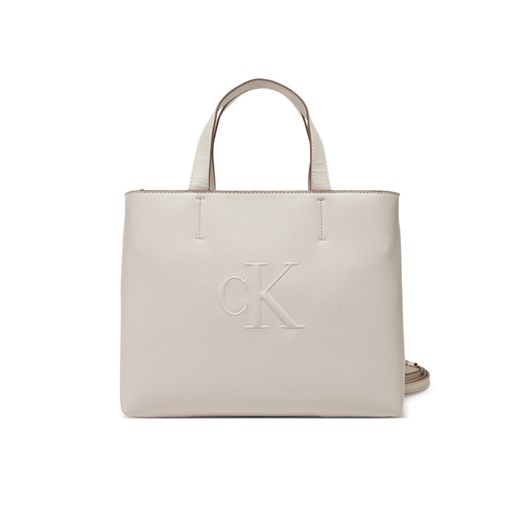 Torebka Calvin Klein Jeans Sculpted Mini Ew Tote LV04K3111G Écru ze sklepu eobuwie.pl w kategorii Torebki damskie - zdjęcie 182089257