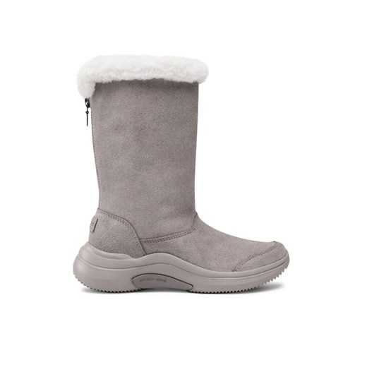 Kozaki Skechers On The Go Midtown 144299/DKTP Szary ze sklepu eobuwie.pl w kategorii Śniegowce damskie - zdjęcie 182089838