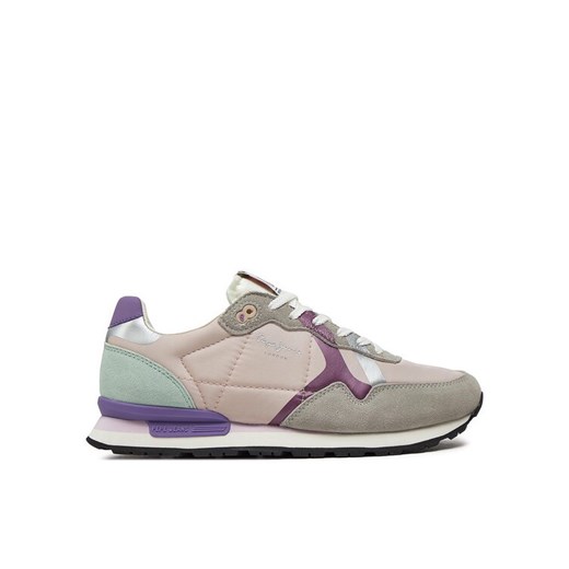 Sneakersy Pepe Jeans Brit Print W PLS40010 Szary ze sklepu eobuwie.pl w kategorii Buty sportowe damskie - zdjęcie 182090066