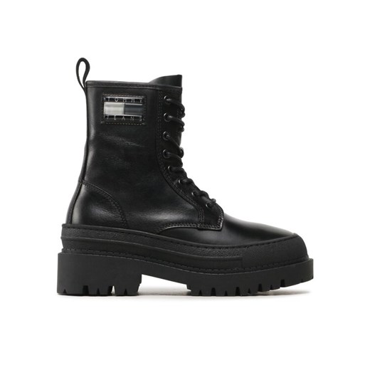 Botki Tommy Jeans Tjw Foxing Lace Up EN0EN02217 Czarny ze sklepu eobuwie.pl w kategorii Workery damskie - zdjęcie 182090778
