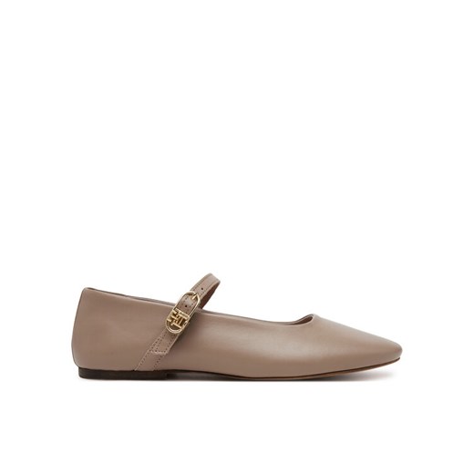 Baleriny Tommy Hilfiger Leather Maryjane Ballerina FW0FW08651 Beżowy ze sklepu eobuwie.pl w kategorii Balerinki - zdjęcie 182090975