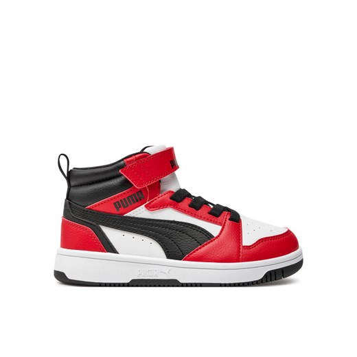 Sneakersy Puma Rebound V6 Mid Ac+ Ps 393832 03 Czerwony ze sklepu eobuwie.pl w kategorii Buty sportowe dziecięce - zdjęcie 182091858