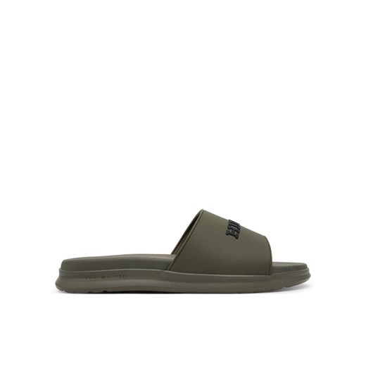 Klapki Tommy Hilfiger Dual Density Hilfiger Pool Slide FM0FM05430 Khaki ze sklepu eobuwie.pl w kategorii Klapki męskie - zdjęcie 182092396