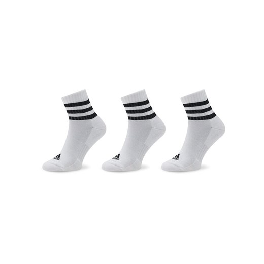 Skarpety Niskie Unisex adidas 3-Stripes Cushioned Sportswear Mid-Cut Socks 3 Pairs HT3456 Biały ze sklepu eobuwie.pl w kategorii Skarpetki męskie - zdjęcie 182092409